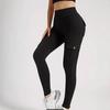 Women's High-Waist Quick-Dry Pocket Fitness Pants - Elastic & Tight Sports Leggings for Running & Bodybuilding