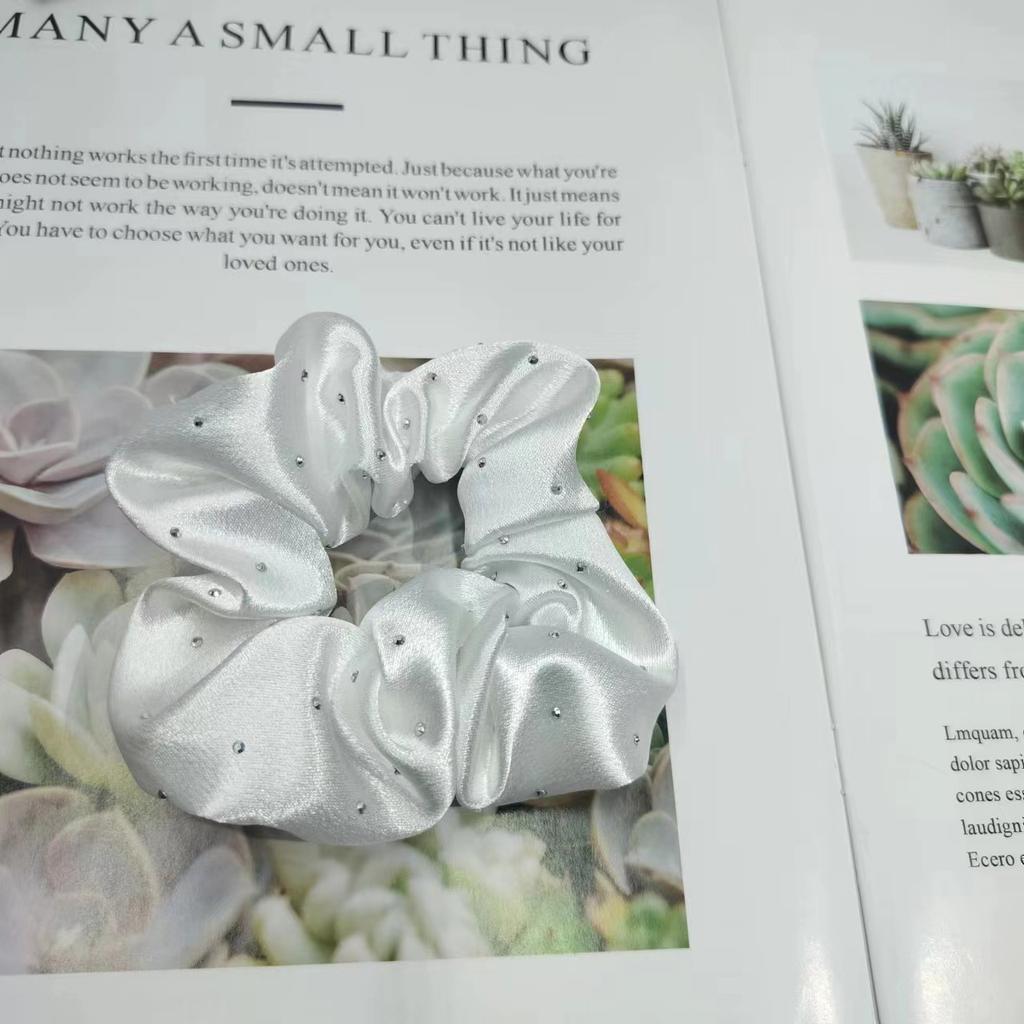 1/6 Pcs Fashion Small Crystal Dot High Elastic Hair Scrunchies Heabands Rubber Hair Band For Women Girls Party Hair Accessories