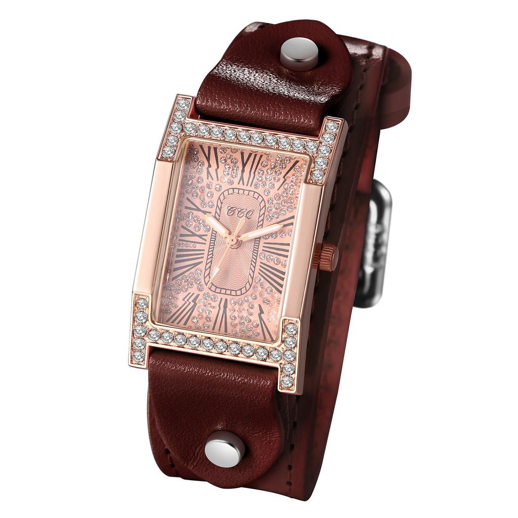 Women's Watch Antique Square Leather Strap Roman Numerals Analog Waterproof Leather Belt Casual Business Fashion Watch Women's Accessories - Birthday