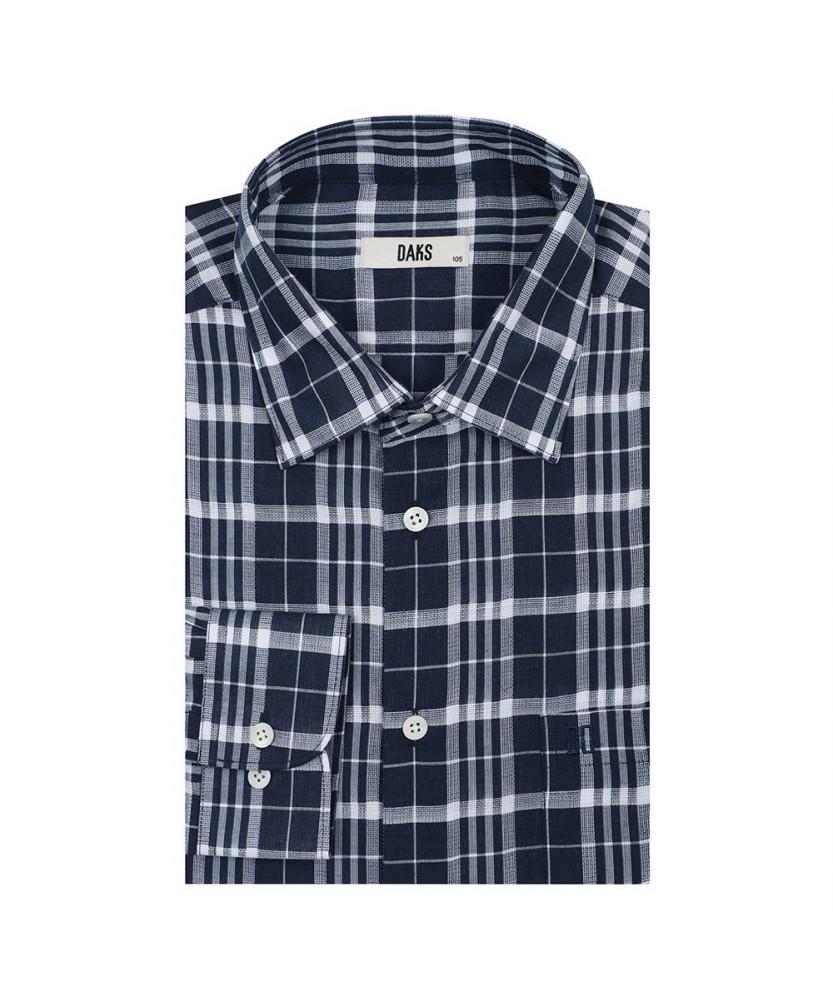 Dagseusyeocheu Easy Care Linen Blend Medium Check Shirt_Dms1Shcl112N1