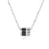 Adjustable Carbon Fiber Pendant Necklace Men Women Geometric Minimalist Long Chain With Removable Bead Titanium Steel