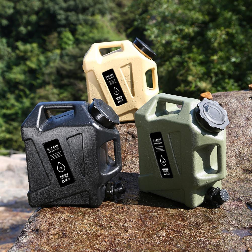 12L Outdoor Water Bin Large Capacity Portable Water Carrier with Detachable Faucet No Leakage for Camping Fishing Picnic Hiking