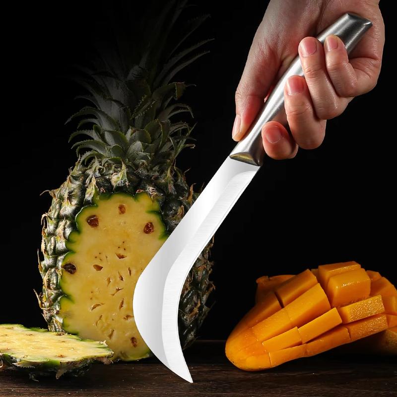 Stainless Steel Pineapple Sugar Cane Peeler 1/2Pcs Durable Kitchen Paring Knife for Daily Fruit Skin Removing Use
