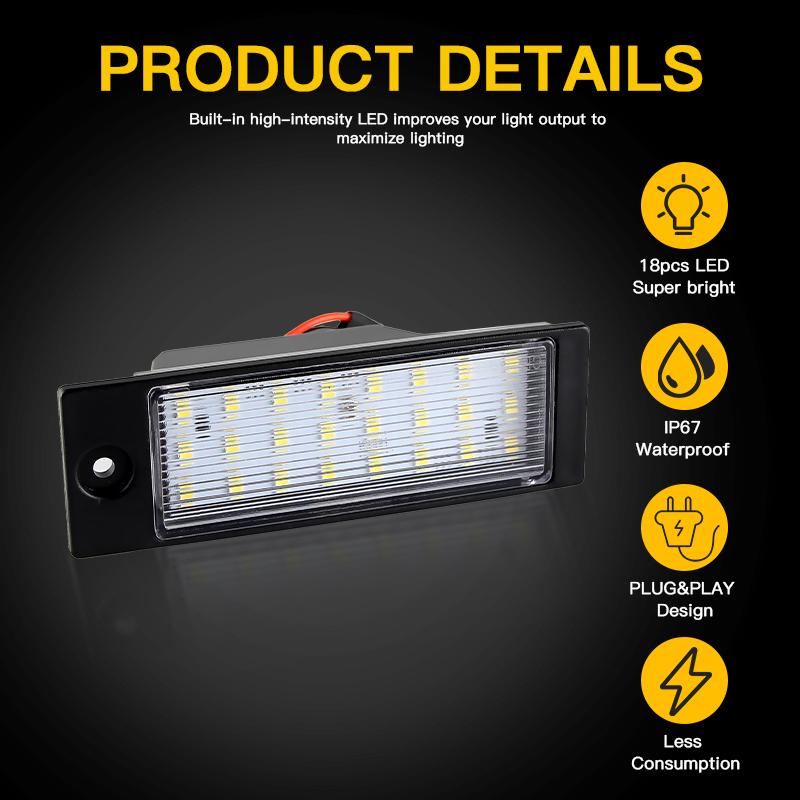 2pcs OEM#: 92501-D3000,92501-D3100 Car Canbus LED Number Plate Light Accessories For Hyundai Tucson IX35 2015-2018