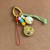 Luxury Metal Gourd Cinnabar Pendant Keychain Ornament
