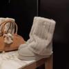 Iceland Schneestiefel für Damen mit erhöhter Innenhöhe, dicke Sohle, rutschfest, mittelhoch, flauschig, warm und aus Samt, Baumwollschuhe von Northeast
