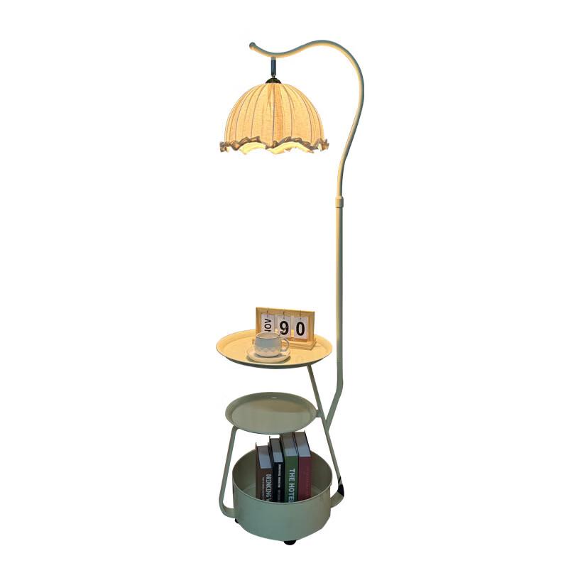 OEING Cream Style Floor Lamp with Integrated Side Table