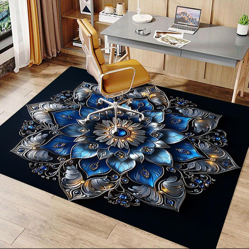 1PC Floral Mandala Extra Large Non Slip Floor Carpet, Office, Family, Bedroom Large Area Rug Indoor Rugs, Vibrant Colors