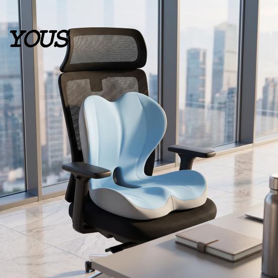 Comfort Cushion for Long Driving Memory Foam Car Seat Cushion, Ergonomic Lumbar Support Back Pain, Office Chair Non-Slip Pad with Breathable