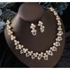 Elegantes Glitzerndes Fransen-Halsketten-, Ohrring-, Armband-, Ring-Set, Modisches Braut-Schmuckset