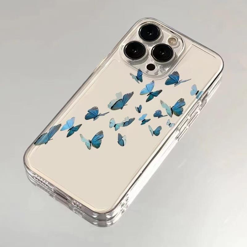 Swirling Butterfly Is Suitable for Iphone17promax Mobile Phone Case, Transparent Apple 16 Anti-drop 14pro, Japan and Korea 13/15