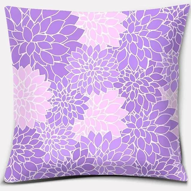 Purple Pattern Pillow Home Office Decoration Bedroom Sofa Car Cushion Cover