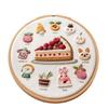 Dessertbrot Dessertkuchen Stickerei-Set Faden Nadel DIY Kreuzstich-Set mit EN Anleitung Gestempeltes Tuch