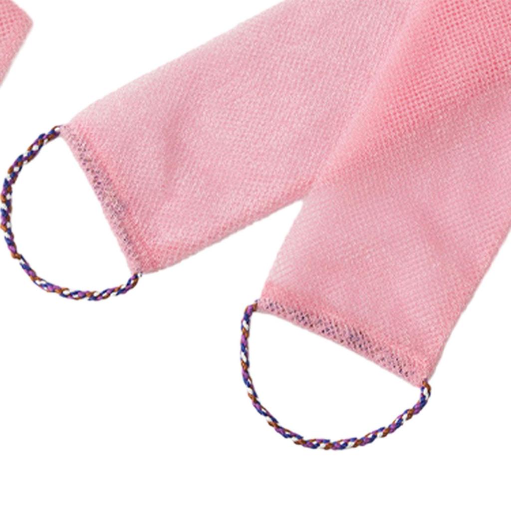 4x Bath Net with Handles Washing Accessories Washcloth Body Back Scrubber