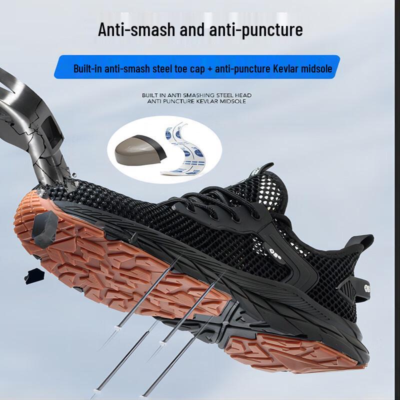 

BoZong Летние легкие дышащие рабочие ботинки с защитным стальным носком