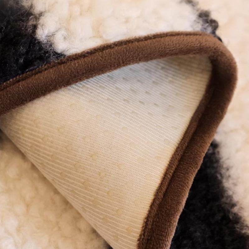 Lamb Wool Stripe Sofa Cushion Autumn Winter Non Slip Premium Plush Seat Mat Four Season Universal Soft Cover Hand Towel Cloth Home Dustproof Pad