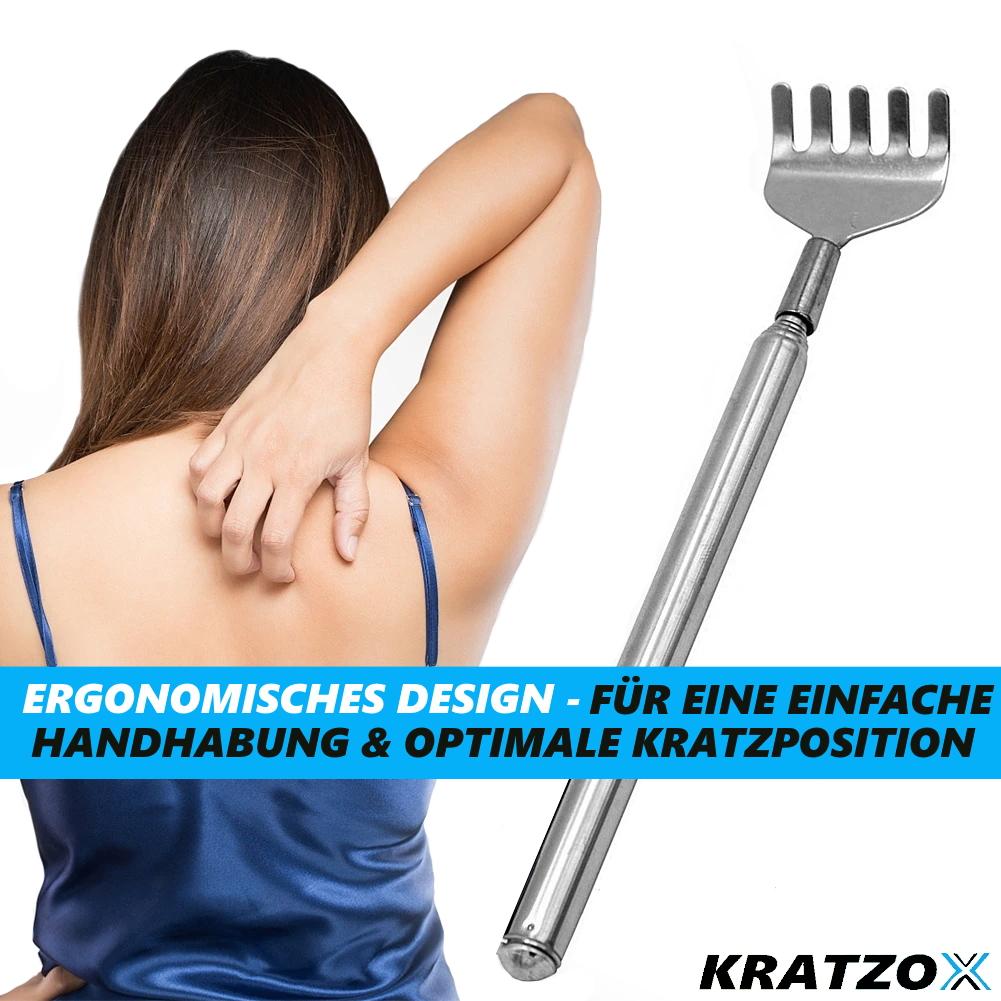 KRATZOX Gratte-dos acier inoxydable de haute qualité télescopique extensible jusqu'à 68 cm [lot de 2]