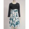 Spring and Autumn Women's Dress Printed Dresses Round Neck Tie Dresses