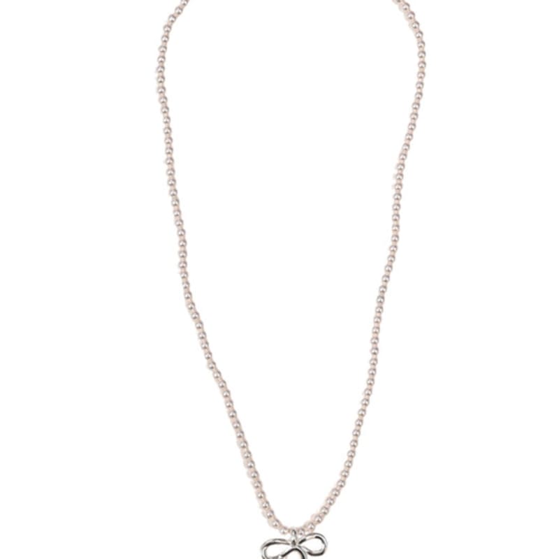 LAYERMOOD 24 Two Way Ribbon Pearl Necklace-silver925
