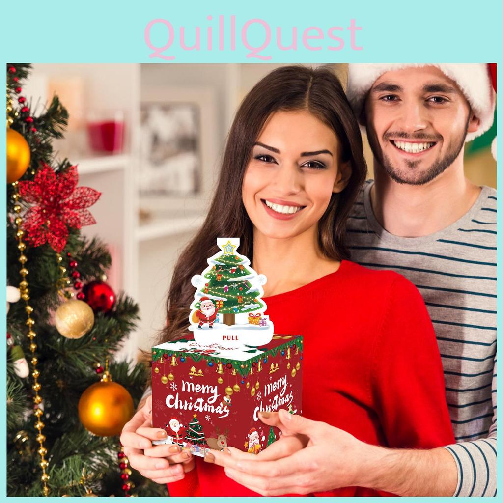 Tree Christmas Red Pattern Paper Gift Box Holiday Decoration Prop Atmosphere