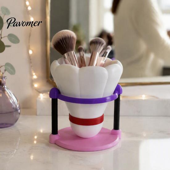 Compact Desktop Organizer 3D Printed Badminton Pen Holder, Stationery Organizer, Creative Desk Modern Home Office Decor Storage Cup for Supplies