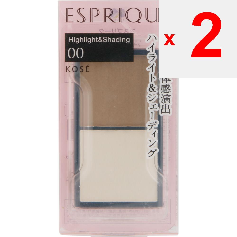 Kose ESPRIQUE Highlighter & Shading 00 4.5g Cheek Rouge, Highlighter, Shading Apply the Light Color On the High Cheeks and from the Forehead To the Br