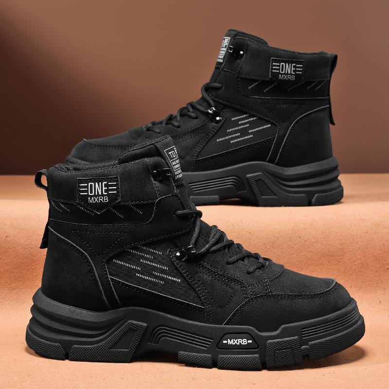 Módní zimní boty pro muže Módní pánské tenisky s vysokým svrškem Kotníkové boty Boty Dobrá kvalita Ležérní chůze Venkovní boty Tenisky Pánské