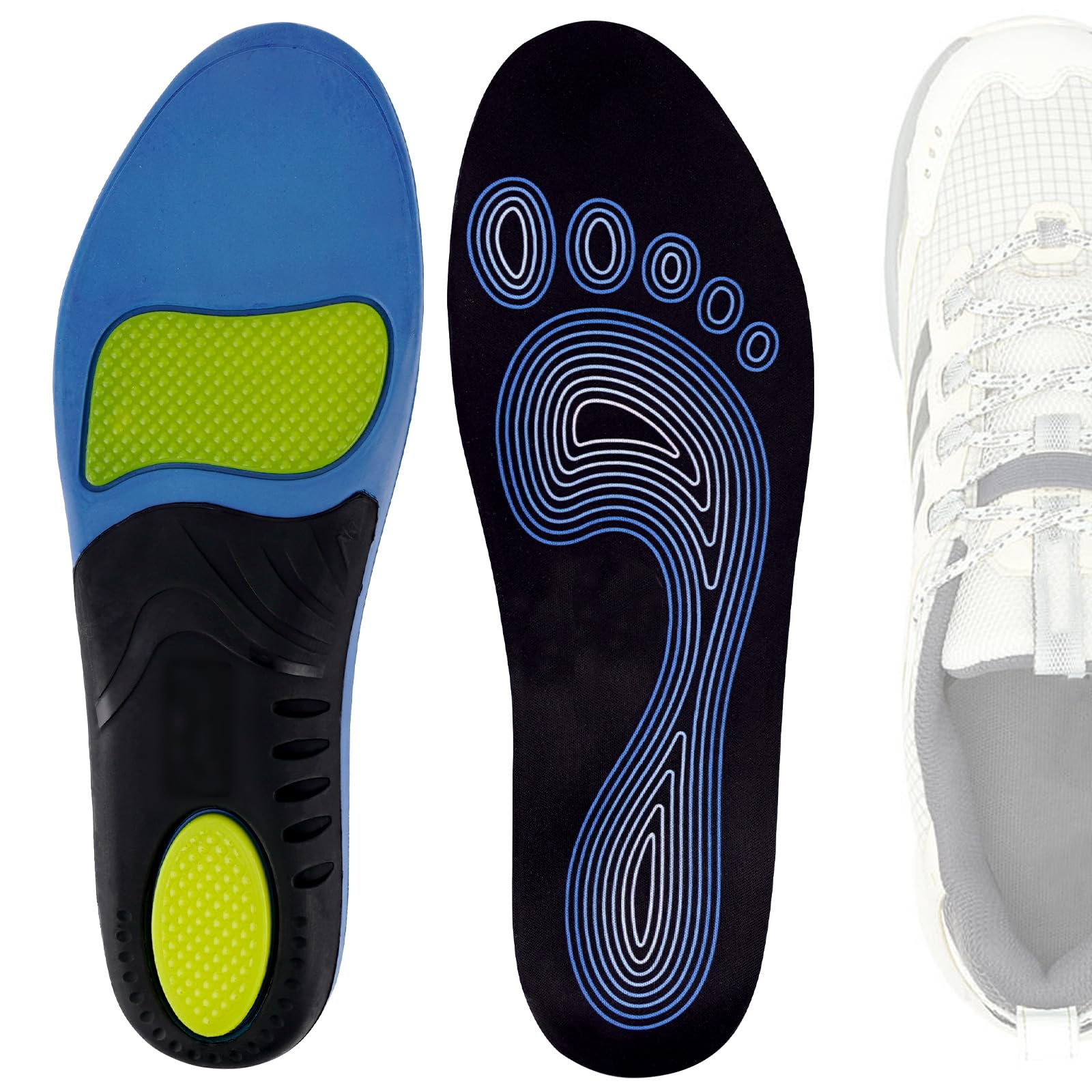 

Linkidea Поддержка свода стопы 2 Сменные стельки с амортизирующей подушкой для стелек Merrell Moab Antora и Nova 3, Пары, 3, 3, (США