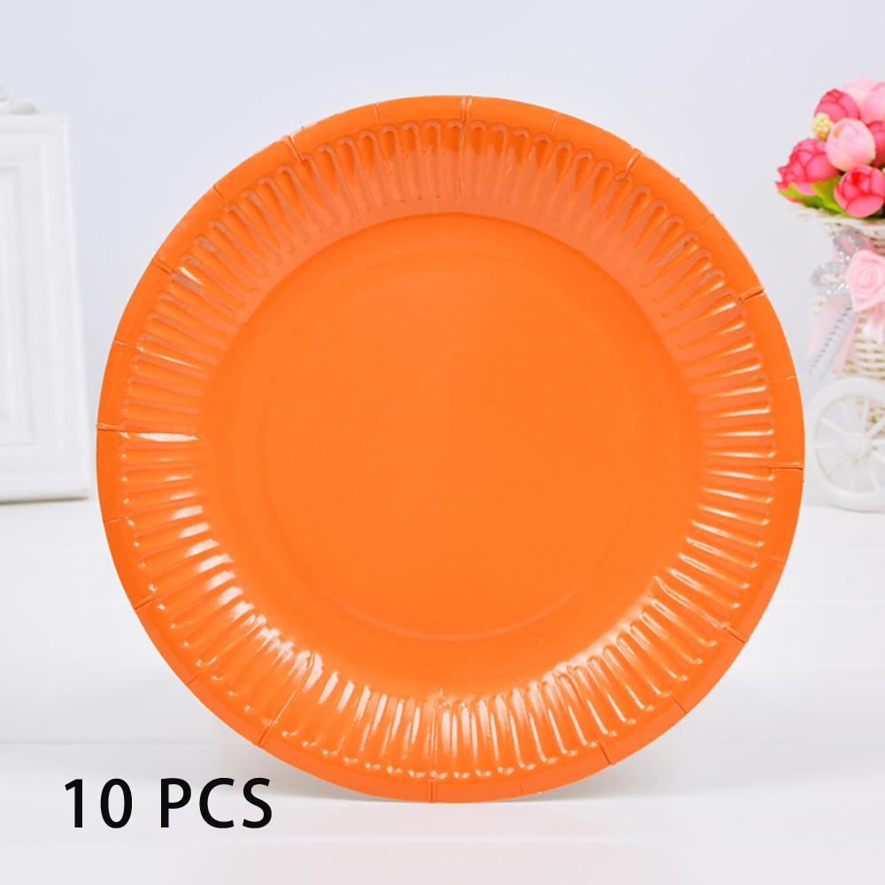 10 PCS Solid Color Disposable Paper Tray Eco-friendly Cardboard Diameter 18cm High quality white cardboard Handmade props