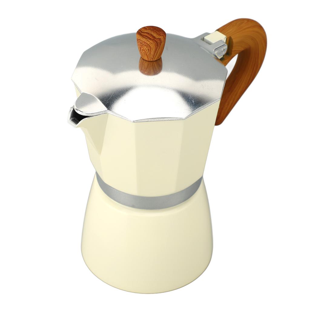 Kaffeekocher für Herdplatte 300ml Aluminiumlegierung Sicher Moka-Kanne für Zuhause Induktionsherd Gasherd