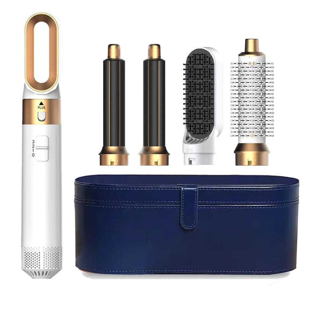 5 In 1 Hair Dryer And Hot Air Comb Brush With Curling Iron Hair Straightener For Fast Drying Curling Straightening And Styling