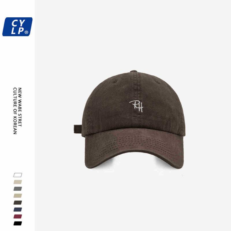 Hat men's and women's street tide brand letter embroidery baseball cap summer couple simple and versatile cap showing small face