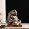 Purple Clay Tea Pet Hand-made Purple Clay Toad Tea Pet Attract Wealth Toad Fairy To Raise Tea Platform Sculpture Zen Decoration