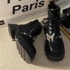 Fashion Shoes for Women's Design Sense Metal Butterfly High-top Boots Women's New Retro Versatile Platform Tide Short Boots Botas Mujer
