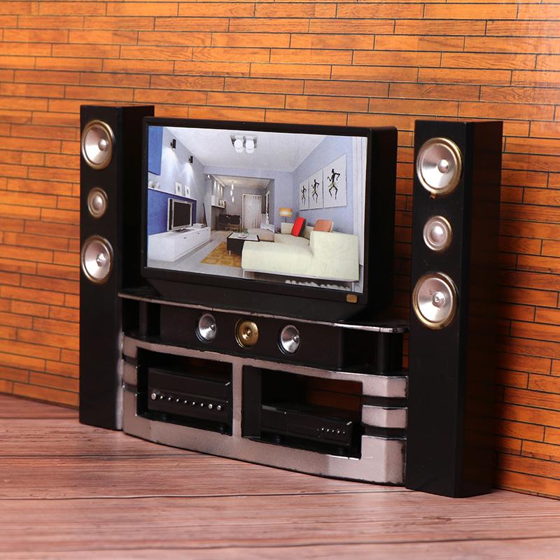 1/12 Puppenhaus Mini Fernseher Audio Ornament Puppenhaus Wohnzimmer Möbel Dekoration Puppenhaus Mikro Szene Dekoration Spielzeug