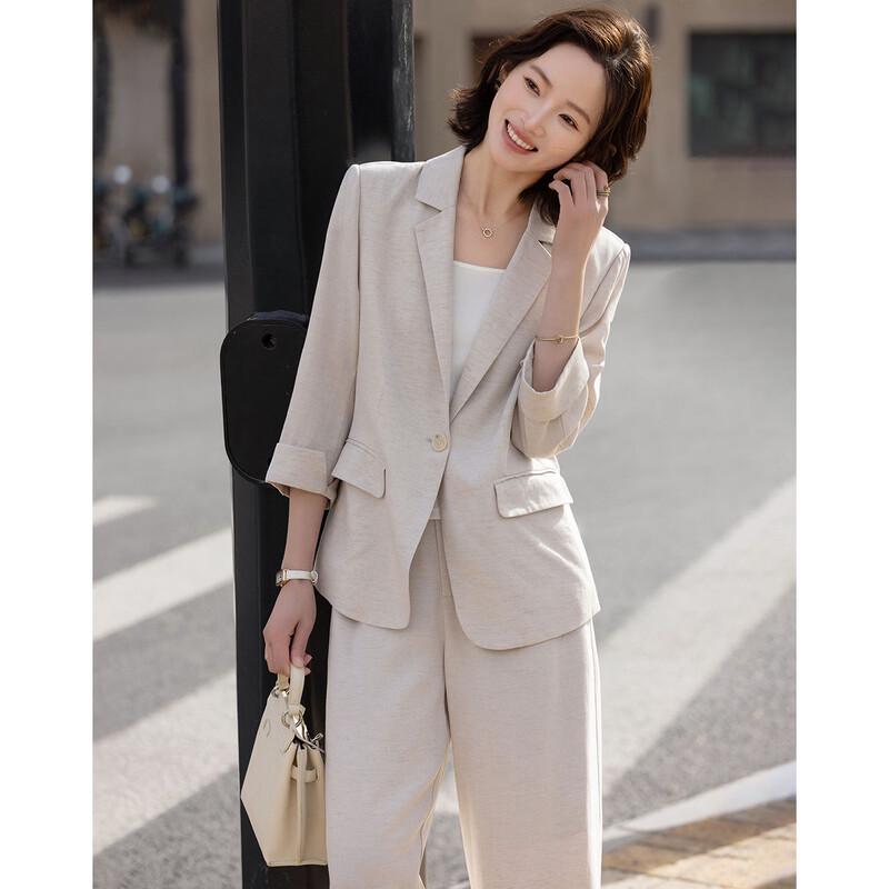 Demana Women's Linen Lyocell Blend Relaxed Suit