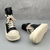 NEW 2025  Men Motorcycle Boots Platform Leather Luxury Trainers High Top Sneakers Lace Up Zip Autumn Black Designer Shoes