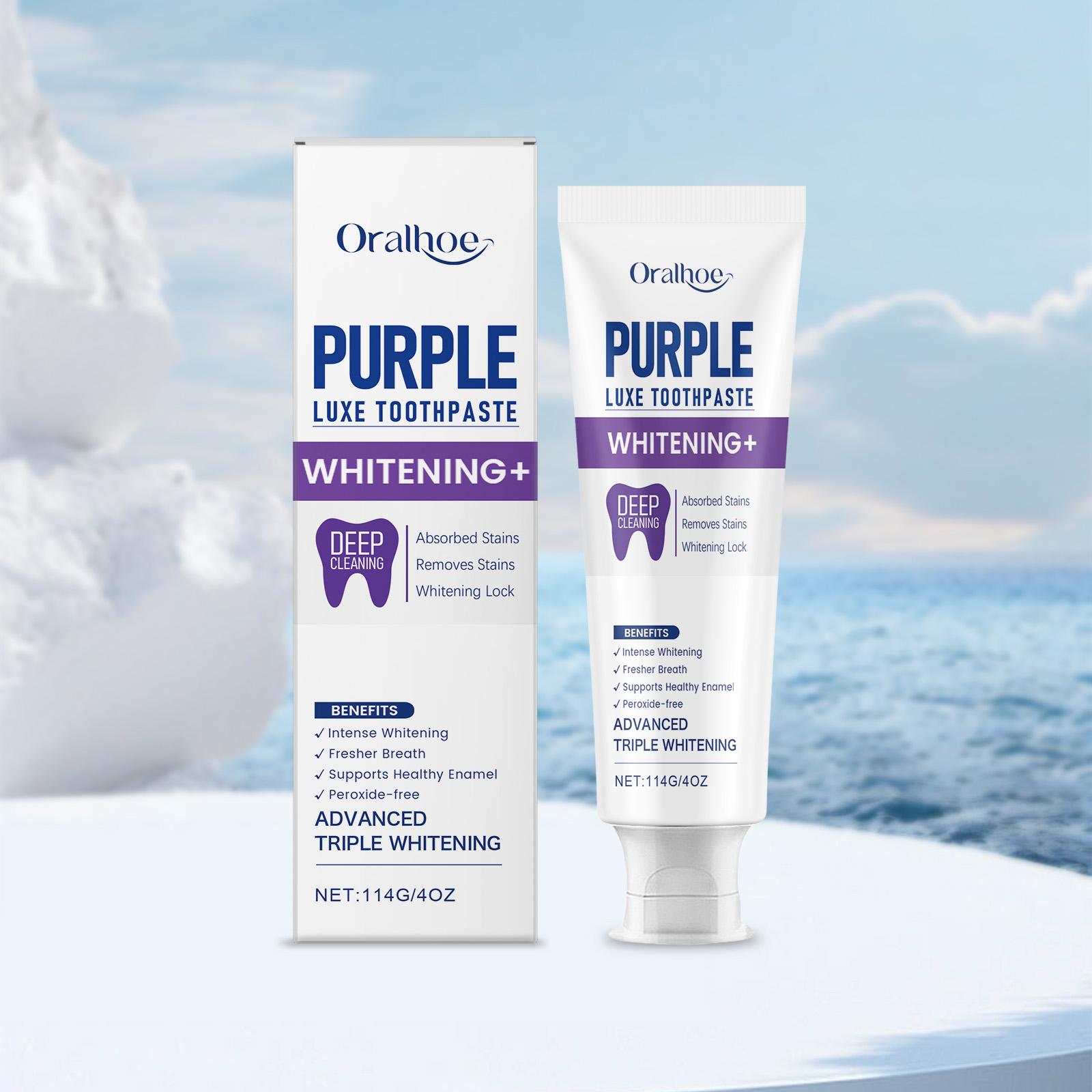 Purple Color Correcting Toothpaste: Gentle Daily Whitening & Fresh Clean for Yellow Teeth 114g