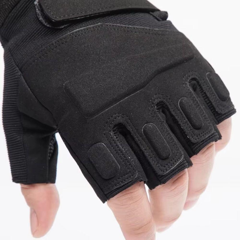 Wear-Resistant Motorcycle Gloves Anti-Slip Half Finger Gloves Retro Racing Gloves  Outdoor Sport