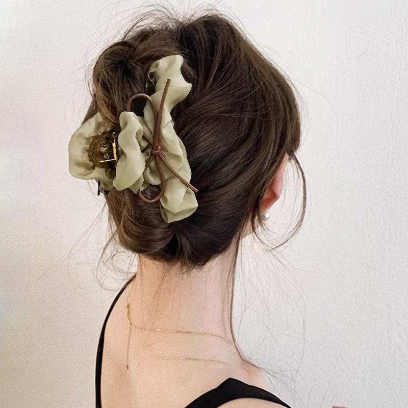 AWATYR Große Netzschleife Haarnadel Temperament Elegant Damen Haarspangen Prinzessinnenmode Greifspange Weibliches Haaraccessoire