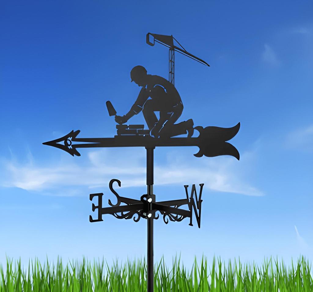 Decorative Iron Weather Vane - Outdoor Metal Roof Ornament