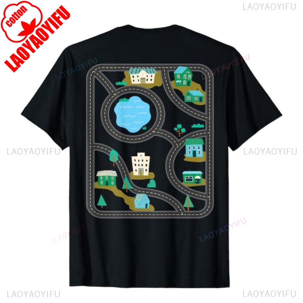 Play Cars on Dads Back Mat Road Car Race Track Retro Man TShirt Vintage Fathers Day Gift TShirt Mat Road Car Race Track Shirt S