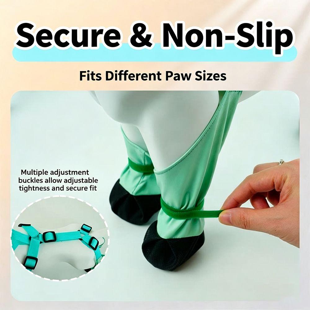 Waterproof Dog Suspender Boots Adjustable Fit Pet Paw Protector Dog Rain Booties Dog Accessories