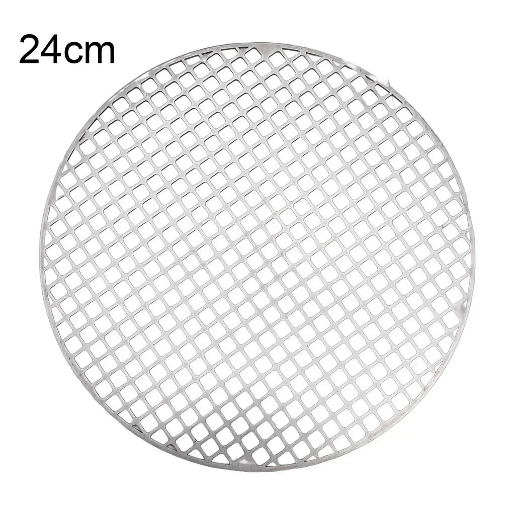 Siatka Grillowa Okrągła ze Stali Nierdzewnej Mata BBQ Ruszt do Grillowania na Węgiel Parowy 18-30cm Akcesorium do Domowej Kuchni