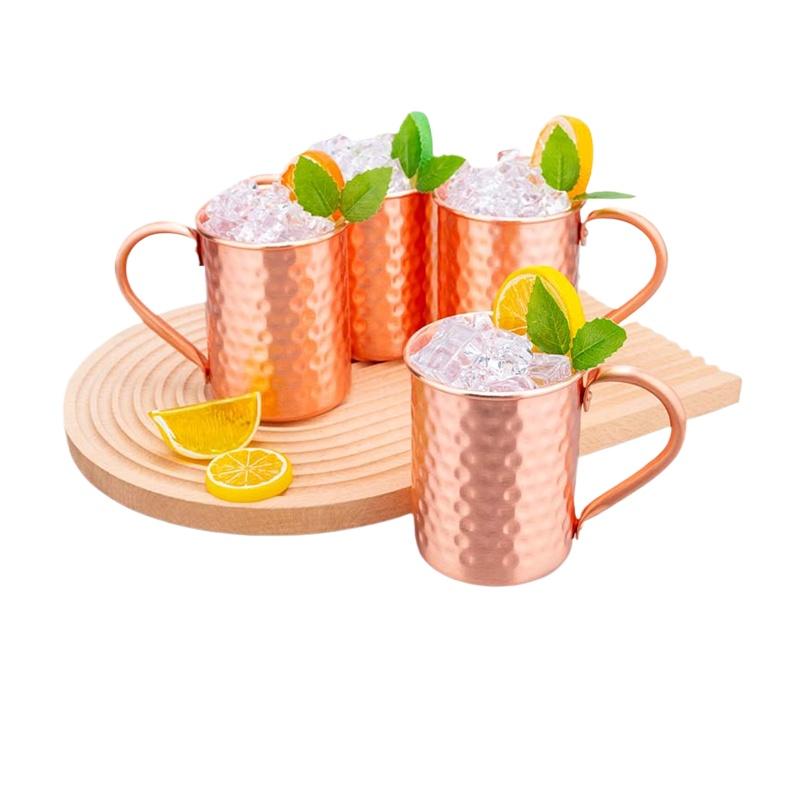 400ml Handcrafted Hammered Pure Copper Mug with Handle Solid Copper Coffee Tea Cup for Home Office Bar Gift Use
