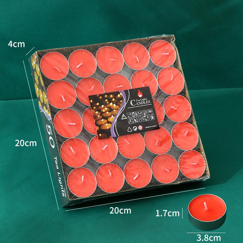 50 Round Tea Wax Lacquer Candles 4-hour Warm Tea and Candles Valentine's Day Pose for Confession