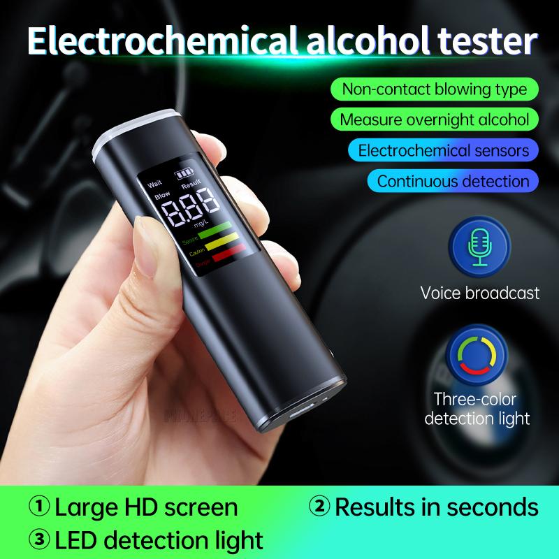 Electronic Breathalyzer Breath Alcohol Detector Portable Professional High Sensitivity Type-c Charging Drunk Driving Car Tester