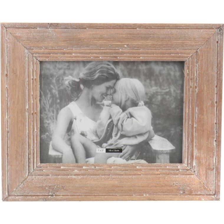 Aged Wooden Picture Frame 16 x 20.5 cm with Light Brown Finish