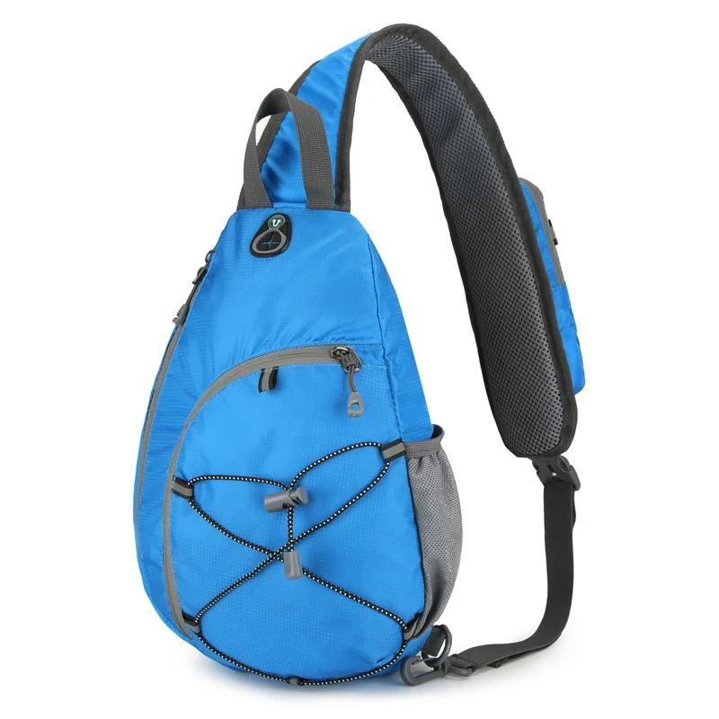 Lightweight Men Sling Backpack Chest Crossbody Bag Shoulder Bag Water-Repellent Chest Bag Travel Sports Gym Cycling Running Daypack