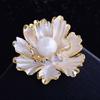 Peony Corsage Pin Brooch for Women Adorned with Rhinestones and Imitation Pearls Perfect for Wedding Party Office